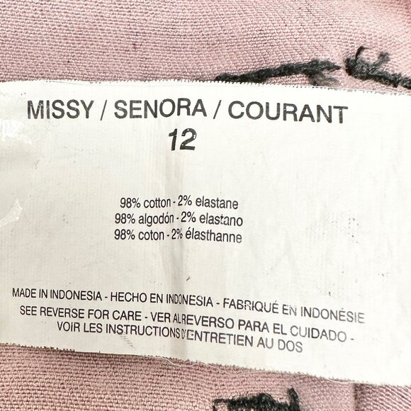 Bandolino Denim Pants Womens 12 Black Floral Print Cotton Blend Slim Fit Stretch - Picture 4 of 9